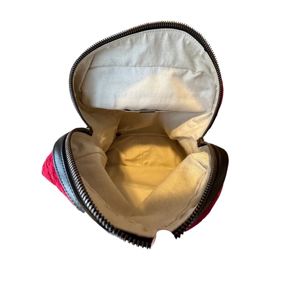 EUC GUCCI GG Marmont Backpack Rucksack Red Velvet Velour Black Leather - Picture 3 of 11